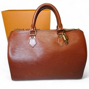 Louis Vuitton Speedy 35 Brown Epi Leather Boston Bag With Box Dustbag Lock & Key